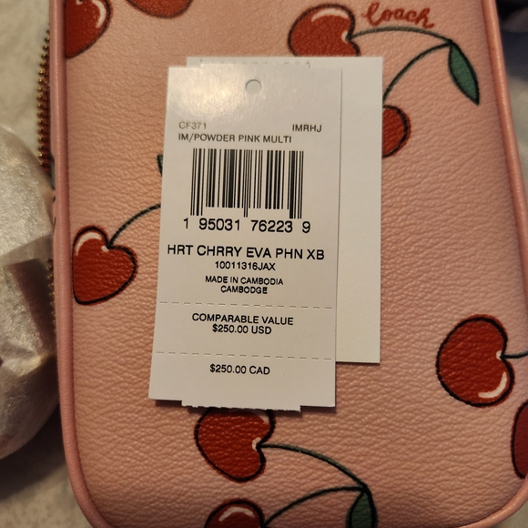Coach Pink Cherry Print Crossbody Bag - Picture 7 of 9
